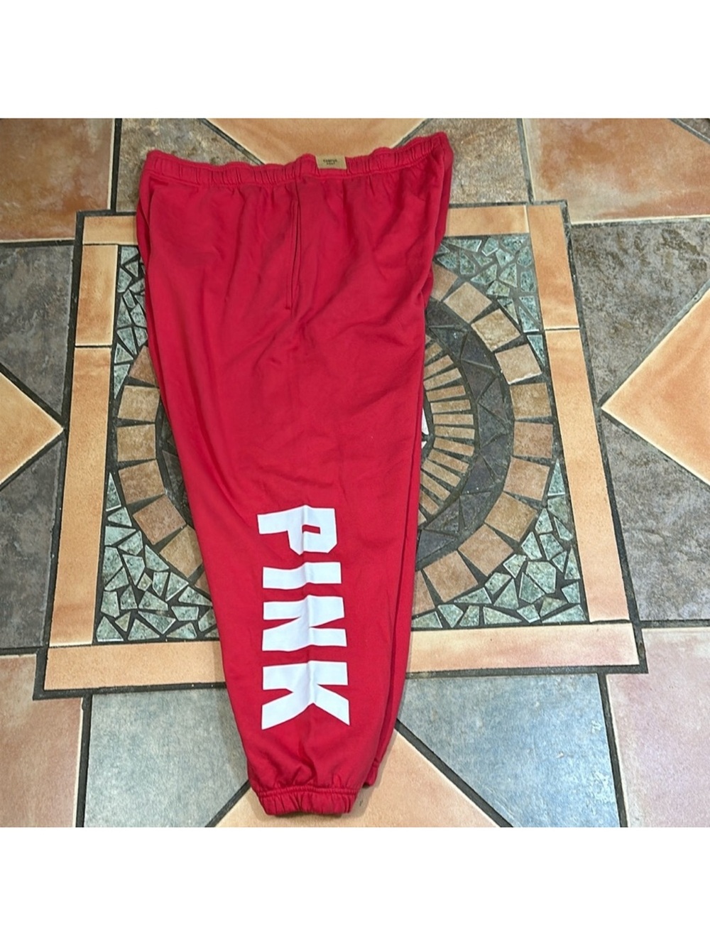 PINK Victoria's Secret Red Sweatpants with White Logo